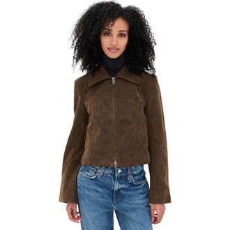 Free People Womens River Vegan Leather Jacket, Double Espresso