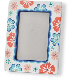 Tag Eclectic Fun 4x6 Photo Frame Multi Earthenware MDF Glass 7x0.5x9 in in White at Nordstrom, Size Medium