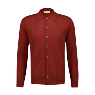 PIACENZA 1733 Merino Wool Silk Button-Up Shirt - male - PIACENZA 1733 - Cardigans - Red - XL - Knitwear