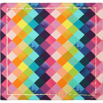 Kurt Geiger Stained Glass Silk Bandana Scarf in Classic Rainbow at Nordstrom