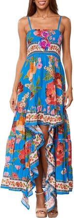Ranee&rsquo;s Floral High-Low Maxi Dress in Blue at Nordstrom Rack, Size Large/x-Large