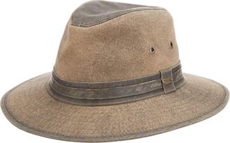 Generic Weathered Safari Hat Tarp Cloth Fedora Bush Hats in Brown - M, L, XL (UK, Alpha, M, Brown)