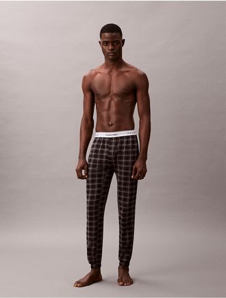 Calvin Klein Mens Icon Cotton Stretch Sleep Joggers - Black - XL