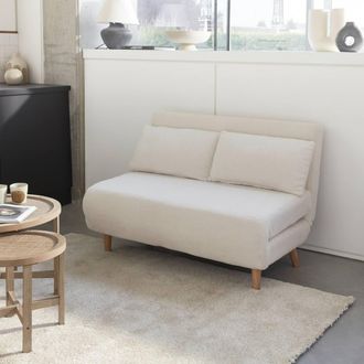 Sweeek 2-seater Scandi-style Folding Sofa Bed in Cream