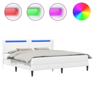 vidaXL Struttura Letto Con Materasso Bianco 200 X 200 Cm Similpelle Vidaxl