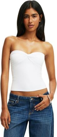 Cotton On Womens Hold Me Twist Bandeau in White at Nordstrom, Size Xx-Small