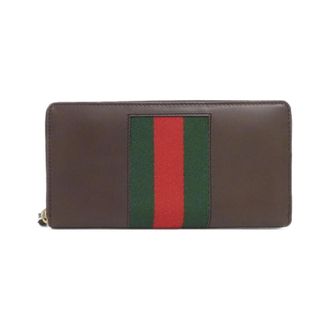 Gucci Brown Leather Long Wallet (Bi-Fold) (Pre-Owned)