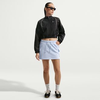 Nike Womens Nike Sportswear Phoenix Fleece Mid-Rise Cargo Miniskirt in Blue | IU7872-407