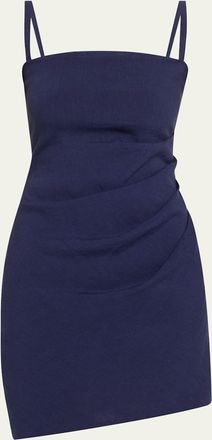 Anemos The Nadege Asymmetric Pleated Mini Dress