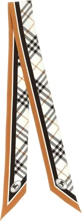 Burberry White Check Bandana Scarf