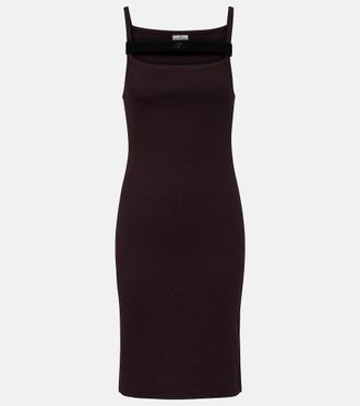 Courr&egrave;ges Courr&egrave;ges Vestido midi acanalado de jersey de algod&oacute;n