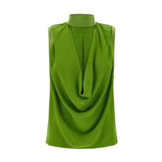 Elisabetta Franchi Blouses, female, Green, Size: XL Viscose Georgette Top