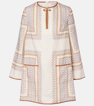 Zimmermann Printed linen minidress