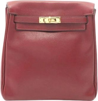 Herm&egrave;s Pre-owned Gulliver Rugzak - Dames - Vintage Rugzakken - Rood - ONE Size - Leer - Vintage