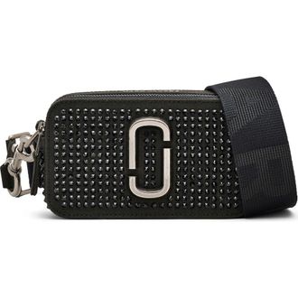 Marc Jacobs The Crystal Canvas Snapshot Bag in Black Crystal at Nordstrom