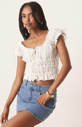 Nobody's Child Ella - Crop top arricciato bianco