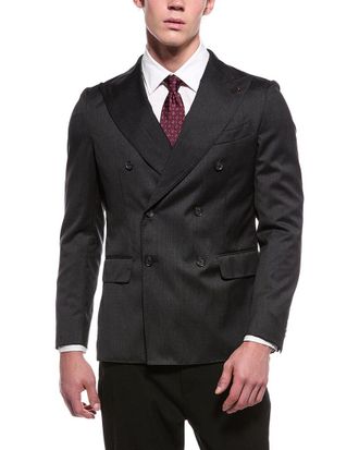 Corneliani Cc Collection Double-Breasted Virgin Wool Jacket
