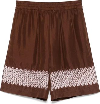 Feng Chen Wang Shorts con stampa grafica - Marrone