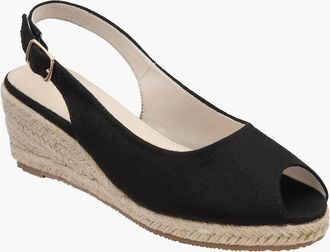 Lotus Womens Gabriella Womens Wedge Sandals - Black Microfibre Fab - Size: 4