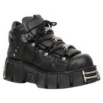 New Rock Unisex Vegan Leather Gothic Boots- M-106-VS1 in Black | Size: 6