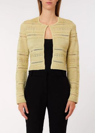 Liu Jo Openwork Cardigan - Dames - Vesten - Geel - XS - Polyester - Truien & Vesten