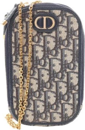 Dior Pre-owned Montaigne Callin Phone Holder - Dames - Vintage Schoudertas - Blauw - ONE Size - Vintage