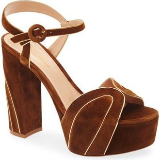 Gianvito Rossi Ankle Strap Platform Sandal in Mekong Texas at Nordstrom, Size 7.5Us