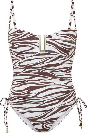Biba Dames/Dames zebraprint &eacute;&eacute;ndelig badpak (Wit, Zwart)