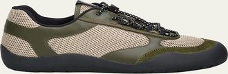 Prada Mens Speedrock Leather and Mesh Sneakers