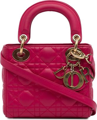 Dior Pink Mini Lambskin Cannage Lady Dior