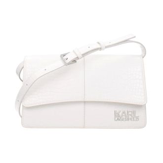 Karl Lagerfeld Bolso Cruzado con Acabado Cocodrilo - Bags - Mujer - Blanco - ONE SIZE