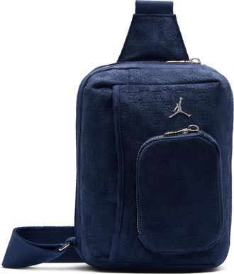 Nike Jordan Mens Jordan Suede Monogram Sling Bag (3L) in Blue | MA9208-U90