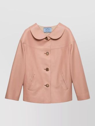 Prada nappa jacket large collar long sleeves