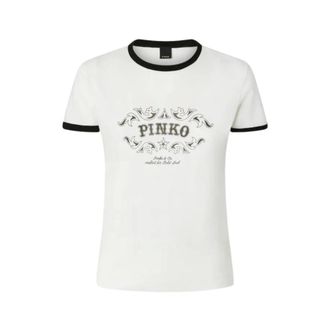 Pinko Pinko, Tops, Dames, Wit, S, Katoen, Imperia T-shirt