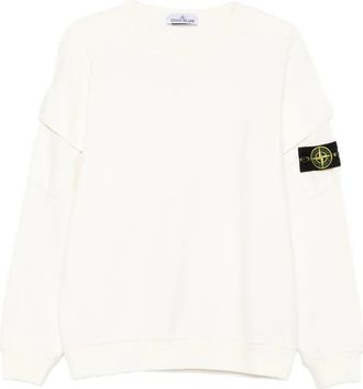 Stone Island Felpa 6100008 in cotone con taschino - Toni neutri