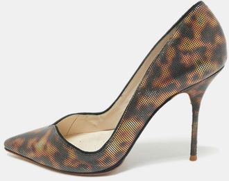 Sophia Webster Brown Printed Leather Izzy Pumps