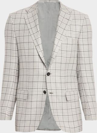 Kiton Men & apos;s Plaid Wool and Cashmere Sport Coat