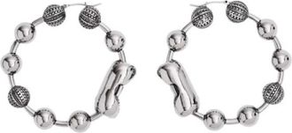 Marc Jacobs Monogram Ball Chain Hoop Earrings - Dames - Oorbellen - Grijs - ONE Size - Accessoires