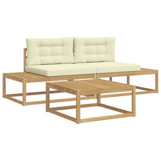 vidaXL Conjunto De Sof&aacute;s De Exterior Blanco 79 X 79 X 37 Cm Poli&eacute;ster Vidaxl