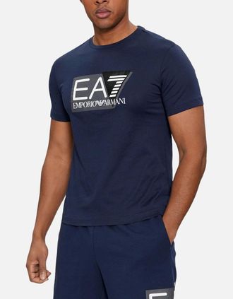 Armani Mens ARMANI EA7 3DPT81 Mens T Shirt Emporio Armani Short Sleeve Casual Cotton Tee Top - Navy - Size: 38