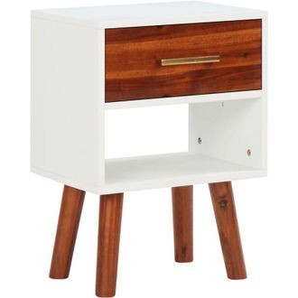vidaXL Mesita De Noche De Madera Maciza De Acacia 40x30x57 Cm Vidaxl