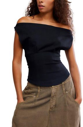 Free People Harper Off the Shoulder Top in Black at Nordstrom, Size X-Large