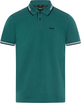 Boss Green by Hugo Boss Poloshirt BOSS GREEN Paul, Herren, Gr. XXL, open gr&uuml;n356, Jersey, Obermaterial: 92% Baumwolle, 8% Elasthan, slim fit, hoch geschlossener Ausschnitt, e
