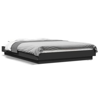 Berkfield Home Bed Frame with LED Lights without Mattress Black 120x190cm | Size: 120x190 cm