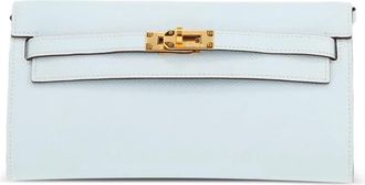 Herm&egrave;s 2020 Kelly To Go clutch van esdoornleer - Blauw