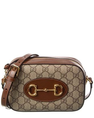Gucci Horsebit 1955 Small Gg Supreme Canvas & Leather Shoulder Bag