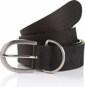Tom Tailor Lederg&uuml;rtel TOM TAILOR TTTORY, Damen, Gr. 75, schwarz, B&uuml;ffelleder, unifarben, G&uuml;rtel Lederg&uuml;rtel
