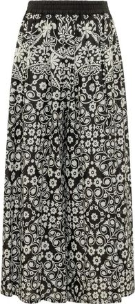Max Mara Gebloemde Wijde Broek - Dames - Wijde Broeken - Veelkleurig - XS - Broeken