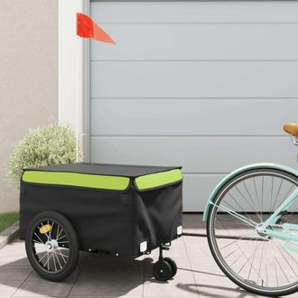 vidaXL Vidaxl - Remolque Para Bicicleta Hierro Negro Y Verde 45 Kg