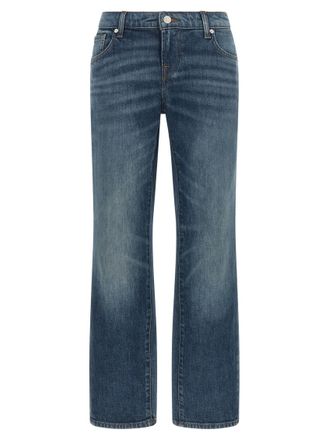 7 For All Mankind Blue Slim Low Rise Jeans